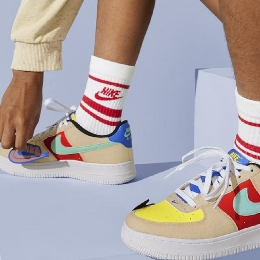 Nike Air Force 1 Low GS "Multi-Color Velcro"
