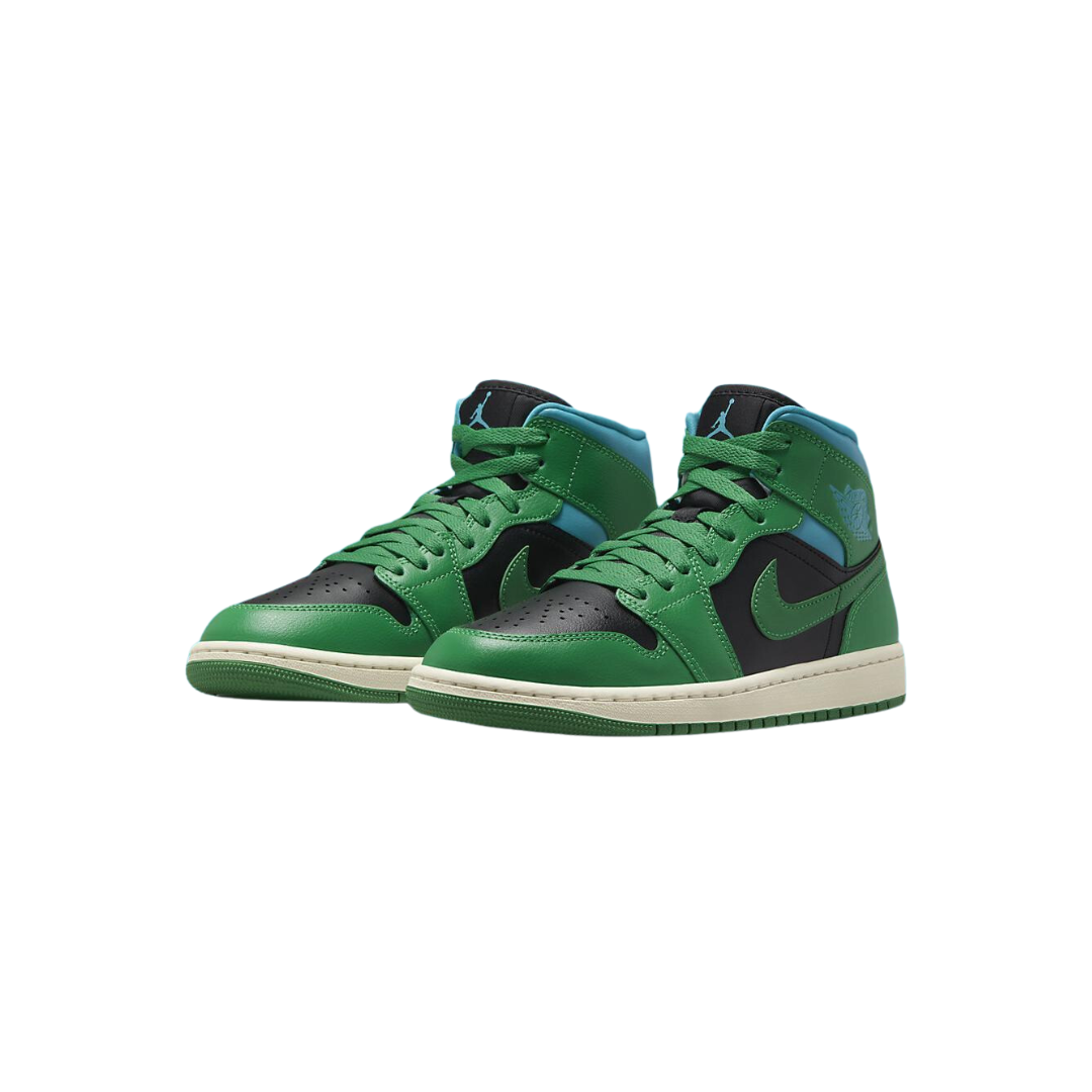 Air Jordan 1 Mid "Black Lucky Green Aquatone"