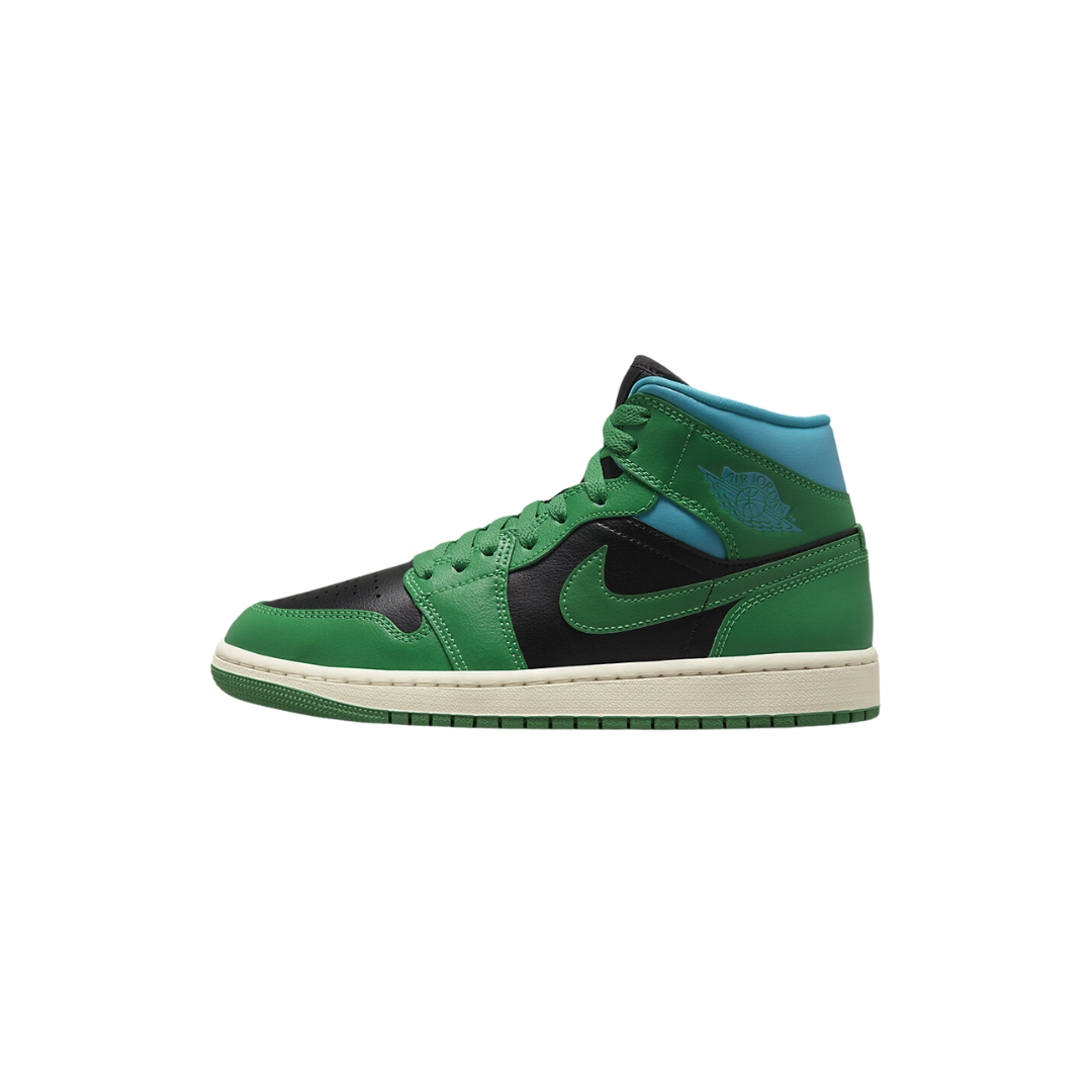 Air Jordan 1 Mid "Black Lucky Green Aquatone"