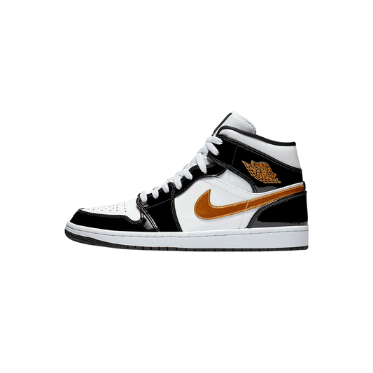 Air Jordan 1 Mid "Paten Black Gold"