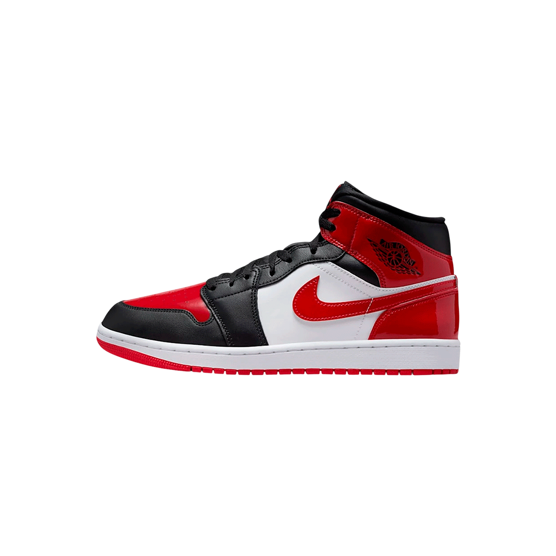 Air Jordan 1 Mid "Patent Bred Toe"