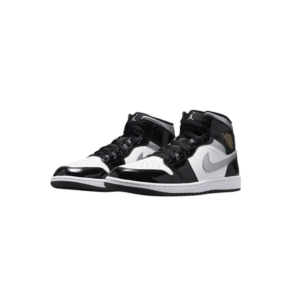 Air Jordan 1 Mid "Patent Black Silver"