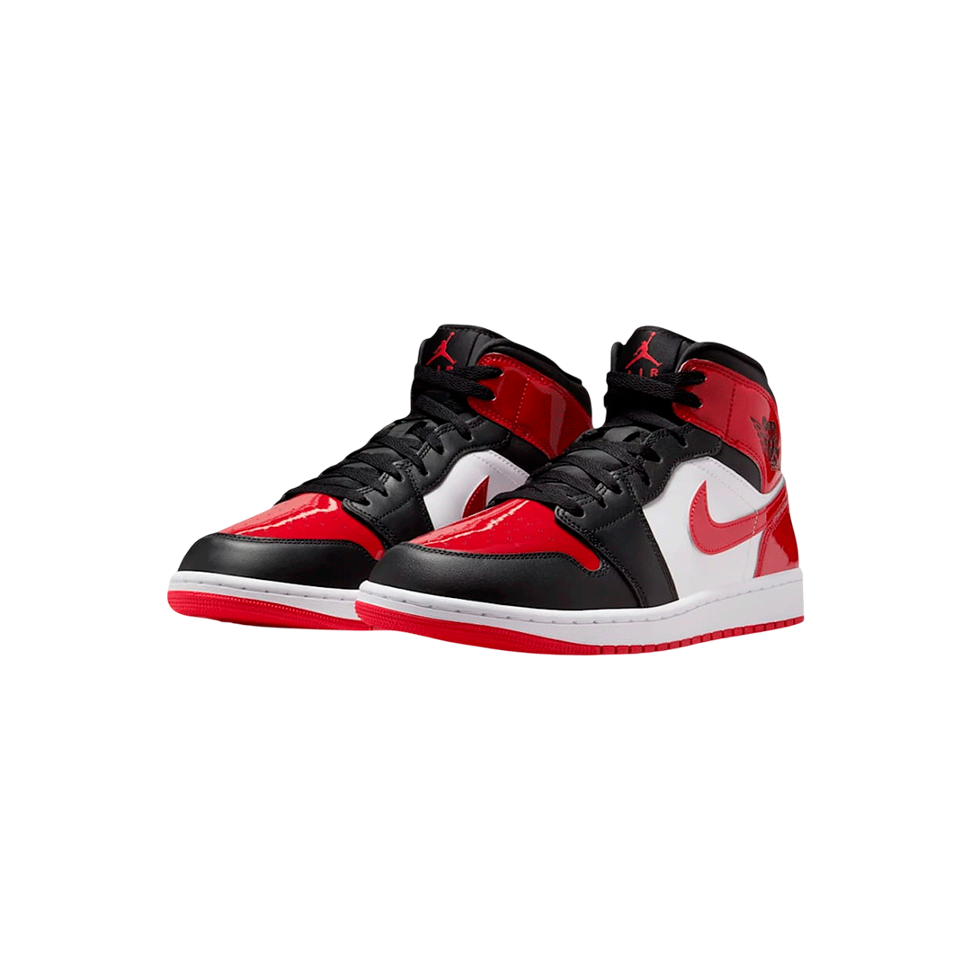 Air Jordan 1 Mid "Patent Bred Toe"