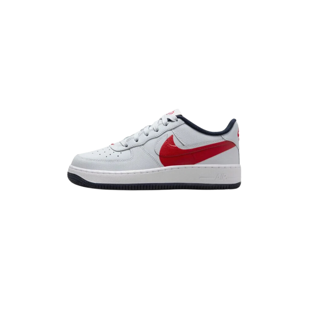 Nike Air Force 1 LV8 4 GS "Pure Platinum/University Red/Obsidian/Pure Platinum"