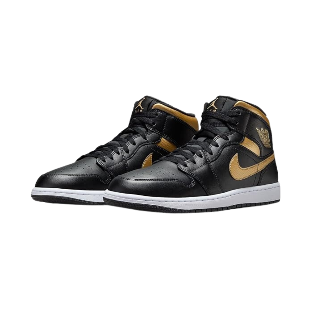 Air jordan Mid "Black Metallic Gold White"