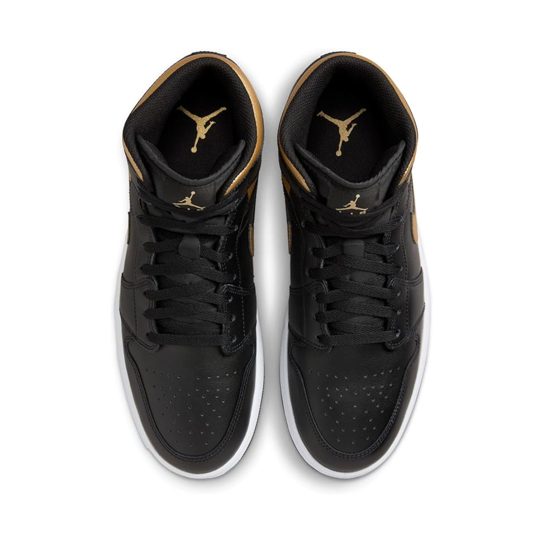 Air jordan Mid "Black Metallic Gold White"